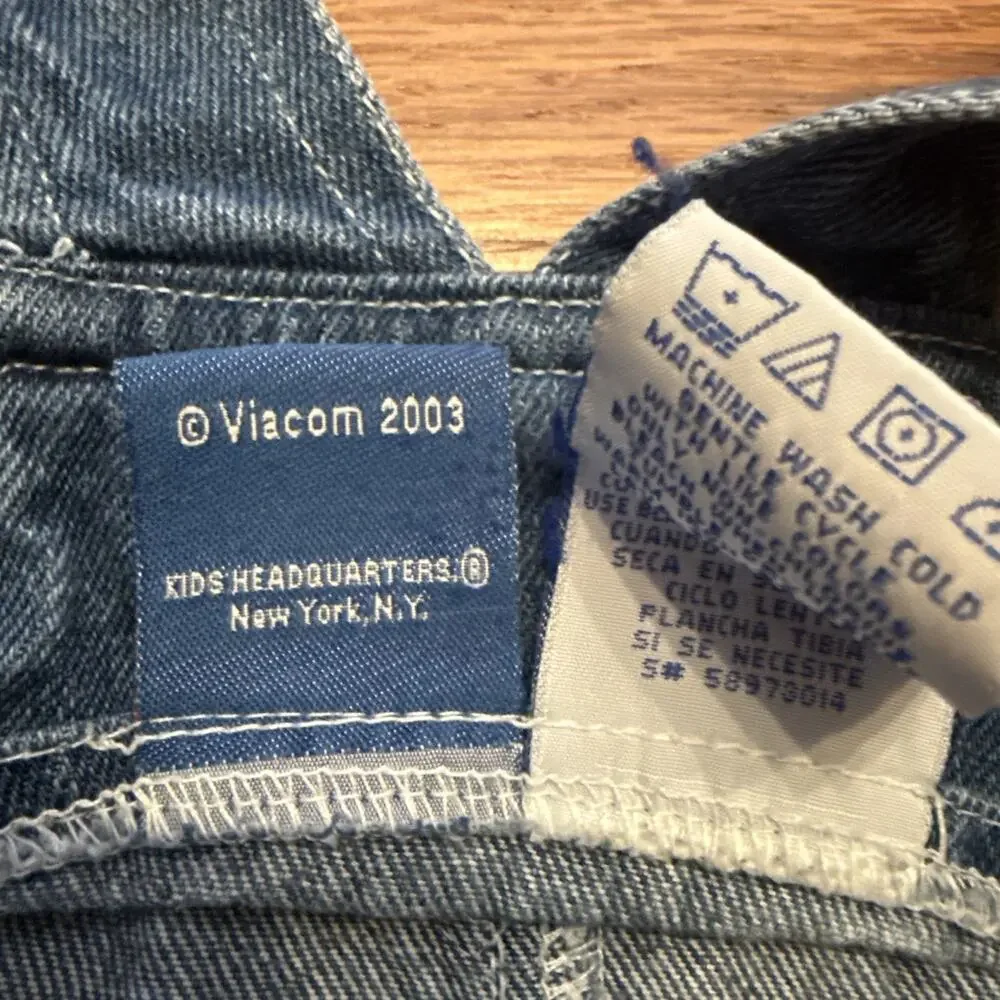 VTG Nick JR Blue's Clues Blue Denim Overall Shortalls Embroidered 18 Months